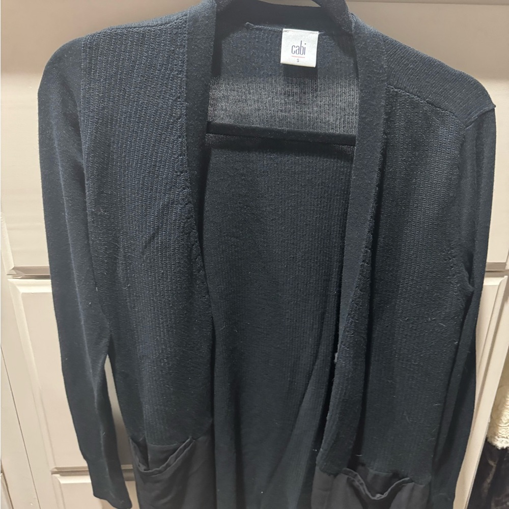 CAbi Black Ribbed Cardigan